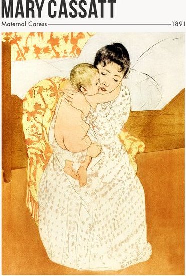 Photocircle Poster / Leinwandbild - Maternal Caress von Mary Cassatt