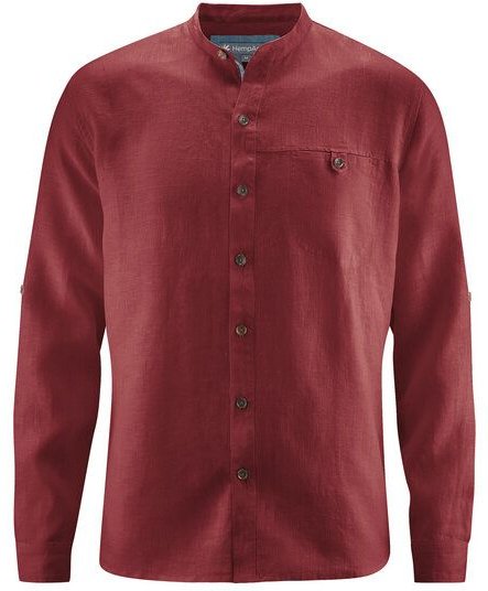 HempAge Stehkragen Freizeithemd aus 100% Hanf