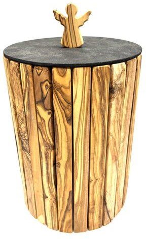 Olivenholz erleben Urne "RONDO" aus Olivenholz