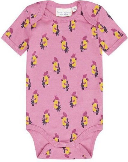 sense-organics Babybody Kurzarm *Kroko grün*/*Kakadu pink* Gots & Fairtrade I Sense Organics