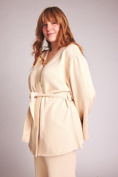 Baìge the Label Strickjacke mit Bindegürtel Cali aus Bio-Baumwolle