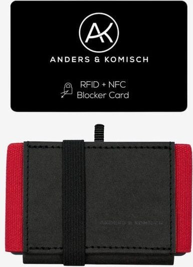 ANDERS & KOMISCH MINI DELUXE Slim Wallet mit RFID Schutz und Münzfach Schwarz
