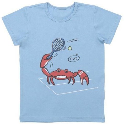 Cotokids Kinder T-Shirt – Hellblau, Printmotiv vorne, weich & bequem, Sommer-Shirt | Walkiddy