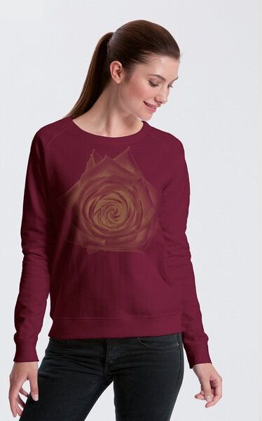 Peaces.bio - handbedruckte Biomode Bio Damen-Sweatshirt Rose