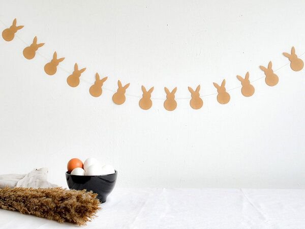 renna deluxe Osterhasen Girlande aus Papier, Osterdeko handgefertigt