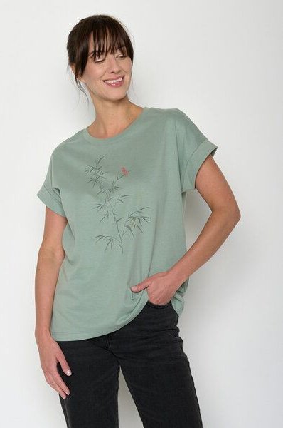 GREENBOMB Dickybird Loony - Sportliches T-Shirt aus Bio-Baumwolle mit Rollup Sleeve / hochwertiger Print / GOTS / Fair &...