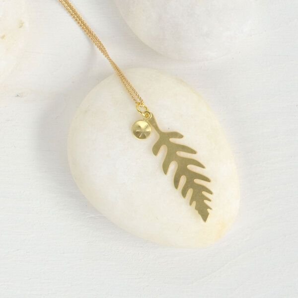 renna deluxe Vergoldete Kette mit Farn