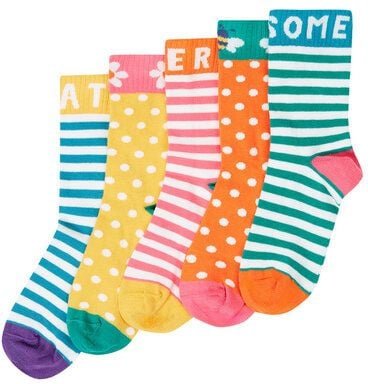 Frugi Socken Fünferpack - Super, Great, Awesome
