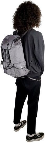 manbefair Lässiger Rucksack Vienna aus recyceltem Nylon Gewebe und Rinds-Leder