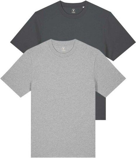 YTWOO Doppelpack Unisex-T-Shirts aus schwerem Stoff | Bio-Baumwolle