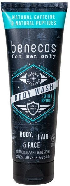benecos for men - 3in1 Sport für Körper, (Bart-)Haar&Gesicht - vegan