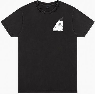 ilovemixtapes Unisex T-Shirt „Bergpanorama“ – Bio-Baumwolle, Stone Washed Sage Green, Denim Blue & Black, Fair Wear