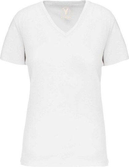 YTWOO Basic Damen T-Shirt mit V-Ausschnitt aus Bio-Baumwolle in Conversion