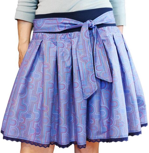 liebewicht FaltenRock Rock blau bunt gemustert für Damen aus Biobaumwolle