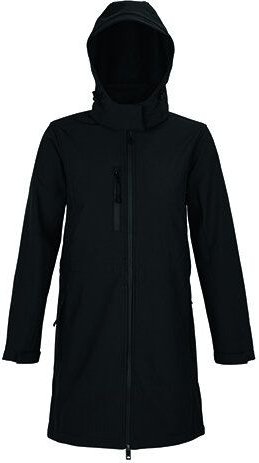 NEOBLU Softshell Damenmantel Lange Jacke mit abnehmbarer Kapuze Wasserdicht Fleece Innenfutter