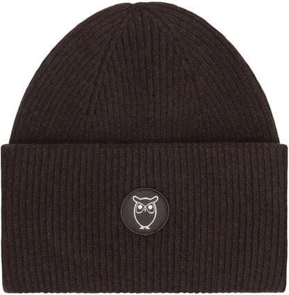 KnowledgeCotton Apparel Woll-Mütze - Rib Beanie - aus 100% Merino Wolle