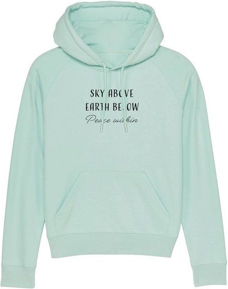 Human Family Bio Damen Sweatshirt mit Kapuze "Trekker - Peace within"