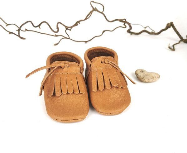 noa&lou Mokassins Krabbelpuschen / Mokassins aus Leder mit dem Namen deines Kindes