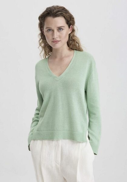 hessnatur Strick Pullover Relaxed aus Bio-Baumwolle mit edlem Leinen