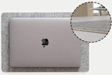 smukbird Schreibtischunterlage "MacBook" aus Filz und Kork
