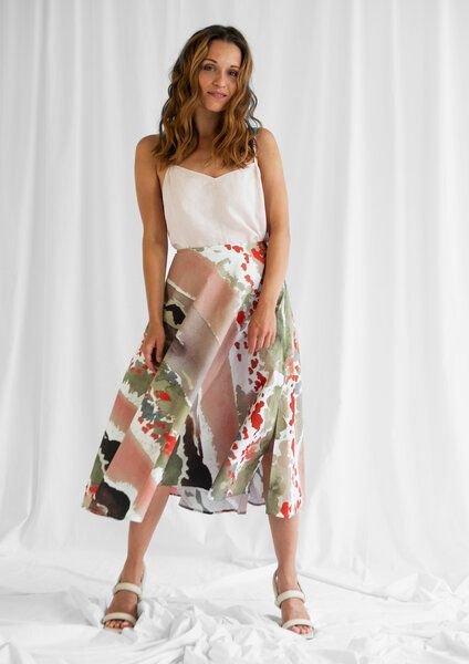 Sophia Schneider-Esleben Rock Ina, Mohn - Glockenrock, Schwingrock aus Bio-Baumwolle