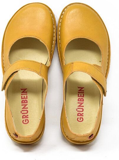 Grünbein Shoes Spangen-Ballerinas Gerda Naturform lose Einlage golden spice
