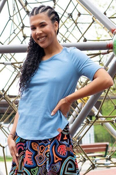 KOKOworld T-shirt Eila Stripe aus Fairtrade-Baumwolle – Halber Ärmel – Normaler und lockerer Fit – Tiefer & Runder Aussc...