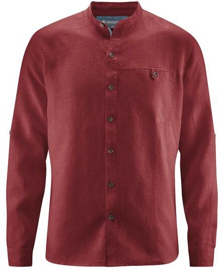 HempAge Stehkragen Freizeithemd aus 100% Hanf