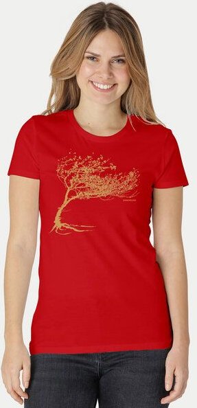 Peaces.bio - handbedruckte Biomode Bio-Damen-T-Shirt "Windy Tree"