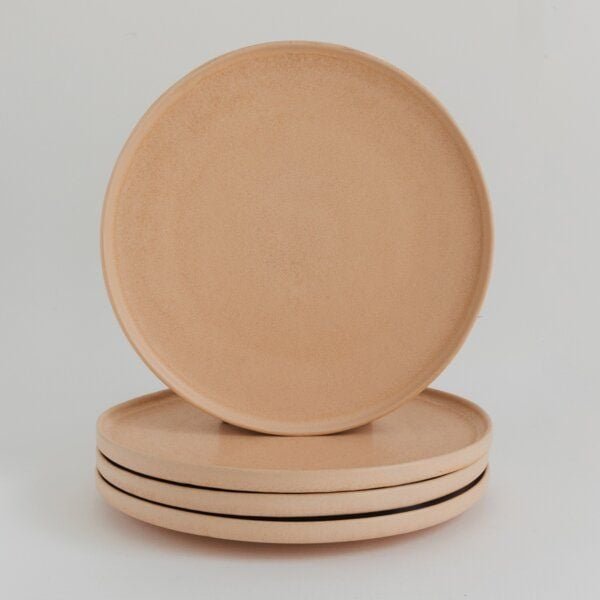 NAKOA Speiseteller Keramik 4er Set | Handgefertigtes Steingut Geschirrset | Langlebig & Spülmaschinenfest | Mikrowelleng...