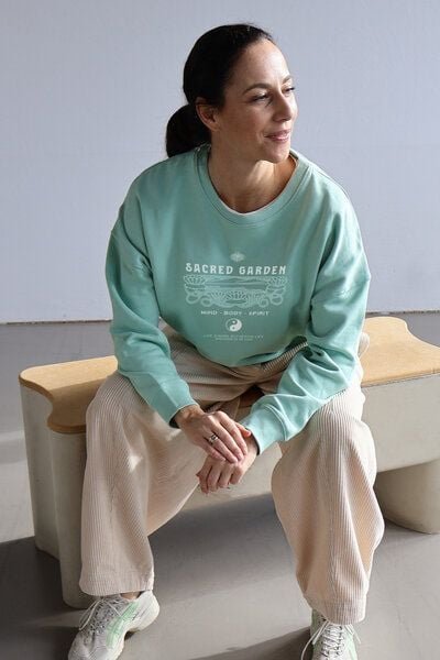 Kultgut Artdesign - Biofair- Pulloversweater Boxistyle / Sacred Garden