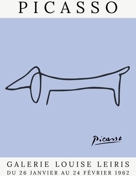 Photocircle Poster / Leinwandbild - Picasso Hund – violett