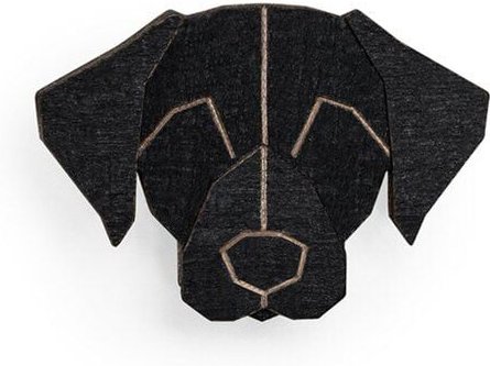 BeWooden Brosche aus Holz "Black Labrador" | Mode Schmuck