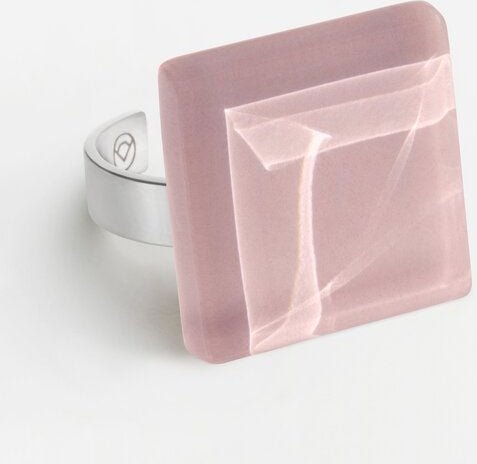 ALEXASCHA Geometrischer Statement Ring aus Glas | PUREFORM