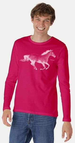 Peaces.bio - handbedruckte Biomode Bio-Herren-Langarmshirt Horsepower