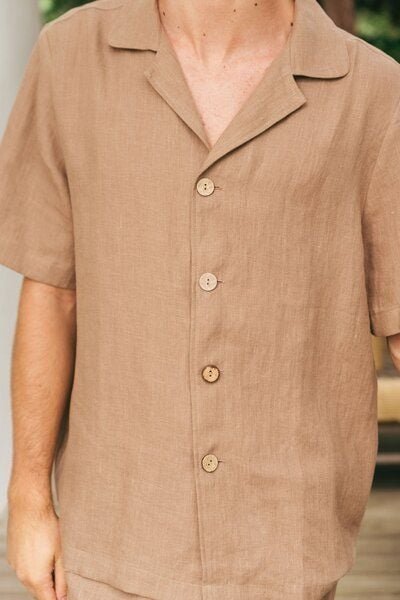 Thumbnail - AmourLinen Leinen loungewear shorts set ASPEN