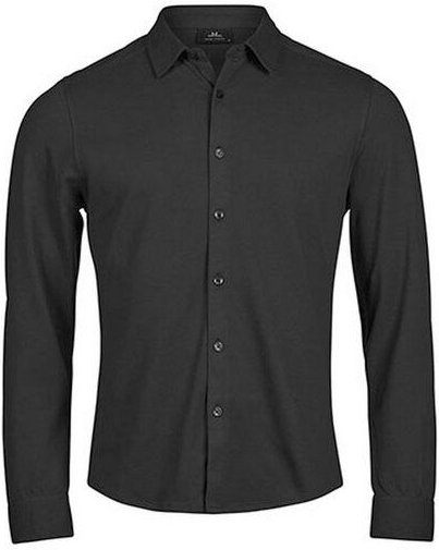 TeeJays Herren Men Stretch Hemd Langarm Pique Stoff