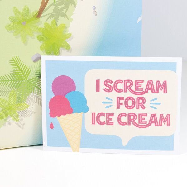 Bow & Hummingbird Postkarte "I scream for ice cream"