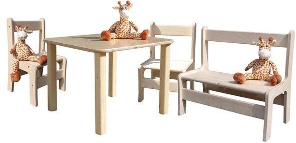 Die Schreiner Christoph Siegel Kindersitzgruppe - Tisch, 2 Stühle und 1 Bank