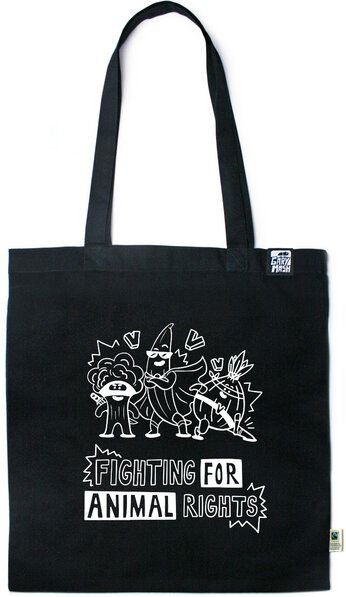 GARY MASH Baumwolltasche mit Veggie Vegan Spruch aus Biobaumwolle