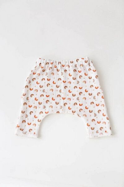 Baby Baggy Hose *Regenbogen* Bio Musselin | NoniKids Berlin