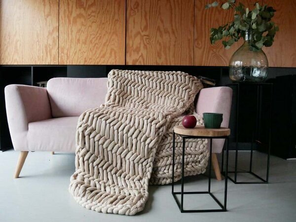 PANAPUFA Chunky Wolldecke 100% Wolle