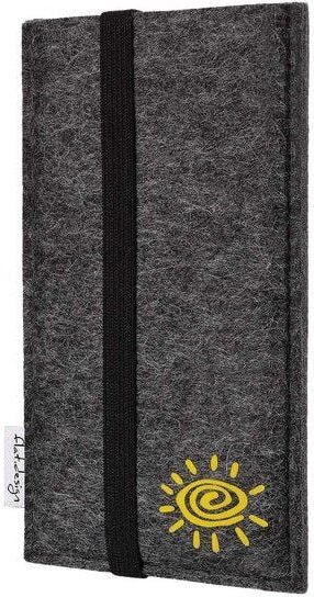 flat.design Handyhülle COIMBRA mit Sonne für Samsung Galaxy M-Serie - VEGAN - Filz Tasche