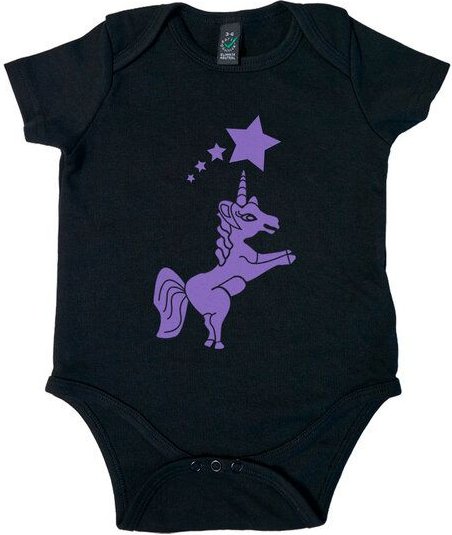 HANDGEDRUCKT "Einhorn" Baby Body