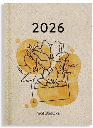 matabooks® Nachhaltiger A6 Kalender, Jahresplaner – Samaya 2026 Farbe: Yellow (DE/EN)