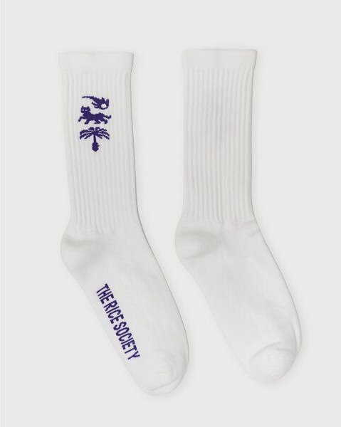 The Rice Society Gerippte Socken AVY I Weiß I Bio-Baumwolle I Unisex I Extra weiches Fußbett