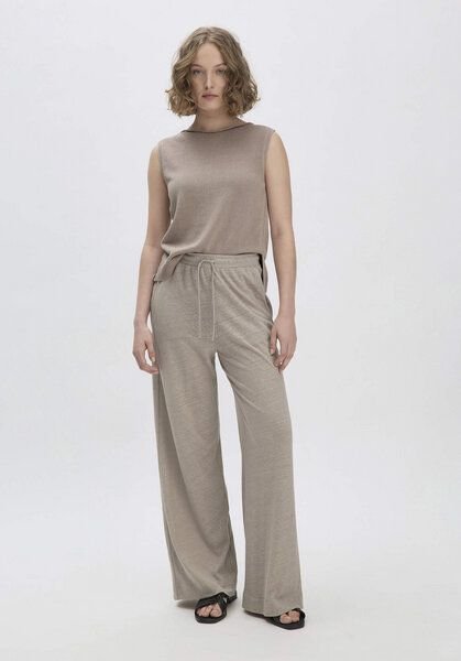 hessnatur Jersey Hose Wide Leg Relaxed aus reiner Bio-Baumwolle mit Leinen