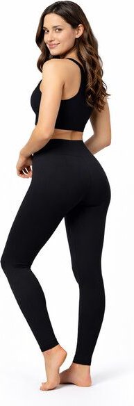 Bruno Barella Damen Thermo-Leggings Schwarz – Seamless, Innen angeraut & extra warm