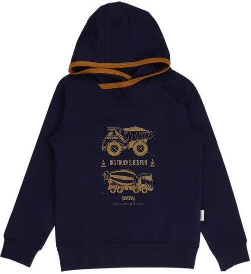 Kinder Hoodie GOTS zertifiziert, dunkelblau, Print, Bio-Baumwolle, weich – Walkiddy