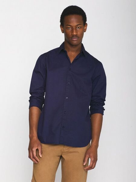 KnowledgeCotton Apparel Hemd - ALF regular crispy cotton shirt - aus Bio-Baumwolle